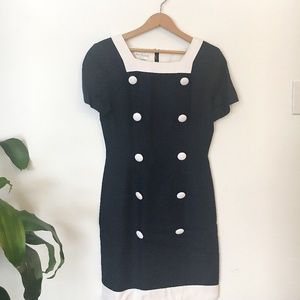 Vintage | Ann Taylor Navy and White Dress